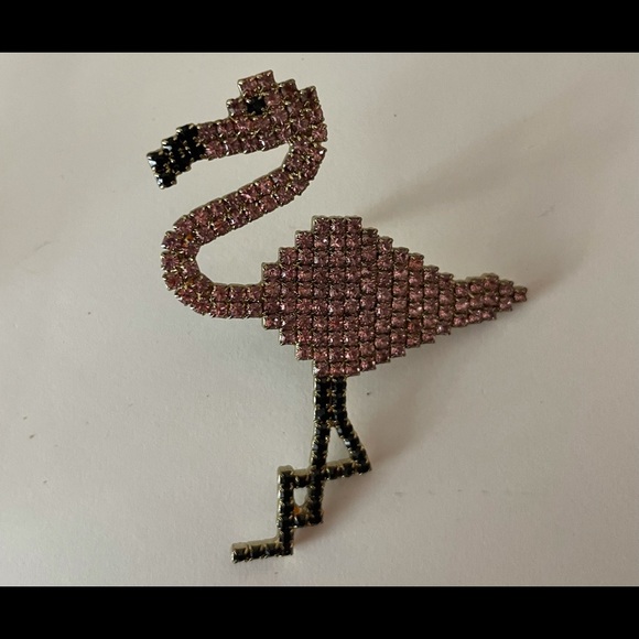 Light Pink Flamingo Earrings Crystal Paved - Picture 3 of 7